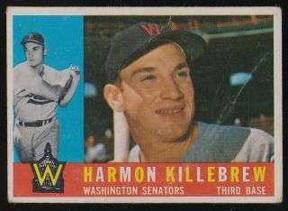 1960 Topps Harmon Killebrew Vg Washington Senators 210 Creased