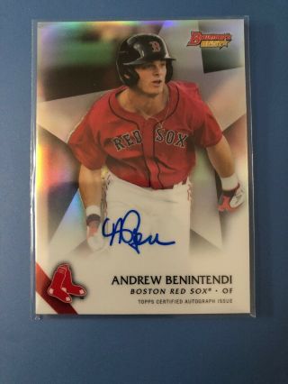Andrew Benintendi Auto Rc 2015 Bowmans Best On Card.  Perfect Card See Photos.