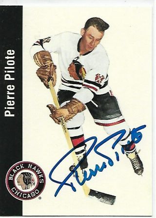 Pierre Pilote Authentic Signed Autograph Missing Link Blackhawk Nhl Hockey Card