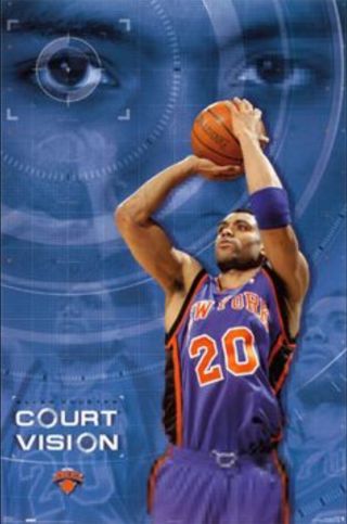 Costacos York Knicks Allan Houston Court Vision Poster 22.  5 X 35
