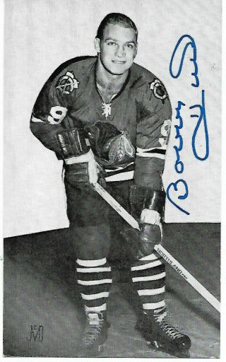 Bobby Hull Authentic Signed Autograph Chicago Blackhawks Nhl 4x6 Hockey Postcard