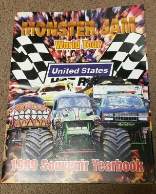 1999 Monster Jam World Tour Souvenir Yearbook Book Tnn Hot Rod Association