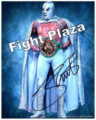 El Hijo Del Santo Autographed 8x10 Lucha Libre Photo Fight Plaza Legend Stars
