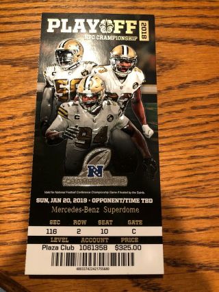 2018 19 Orleans Saints Vs Los Angeles Rams Nfc Championship Ticket Stub