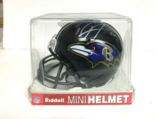 Ray Lewis Autographed Signed Mini Helmet Baltimore Ravens Hall Of Fame Ridell