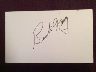 Buster Harvey Red Wings North Stars Flames Autographed Signed Index Card
