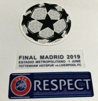 Champion League Tottenham Hotspur Final Madrid 2019 Patch Printing Set Respect