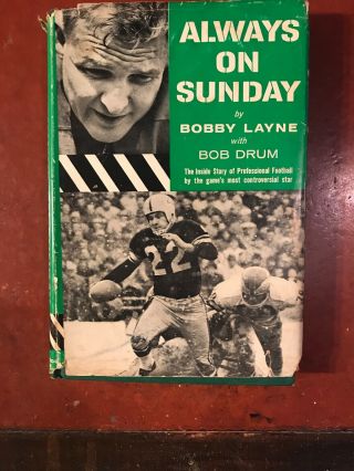 Bobby Layne Autographed In Person Nfl Book 