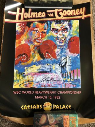 Leroy Neiman Larry Holmes Autographed Signed 1982 Fight Poster