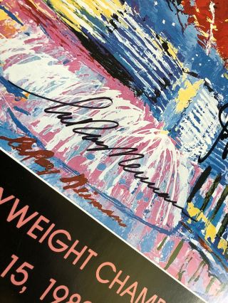 LeROY NEIMAN LARRY HOLMES AUTOGRAPHED SIGNED 1982 FIGHT POSTER 3