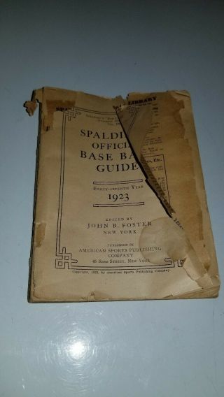 1923 Spalding Baseball Guide No Cover Official Baseball Rules Great To Show Kids
