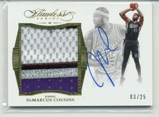 Demarcus Cousins 2015 - 16 Flawless Star Swatch Signatures Auto Patch 03/25