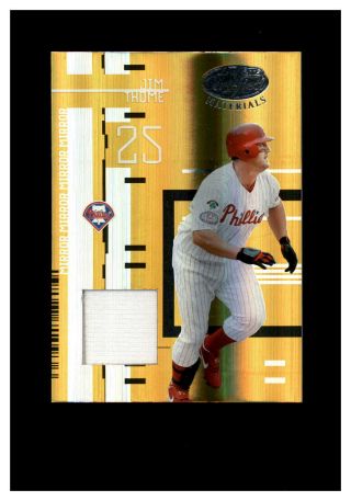 2005 Leaf Certified Materials Mirror Gold Jim Thome Game Worn Jersey 08/25 70