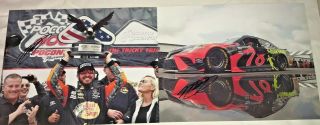 (2) Martin Truex Jr Autographed Pocono Victory Lane Trophy 5hh Toyota Photos