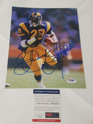 Eric Dickerson Signed 8x10 Photo (los Angeles Rams,  Hof) Psa Dna