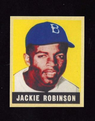 ⚾1950 Bowman 22 Jackie Robinson NO CREASES HOF Looking Card,  1948 Leaf RP 3