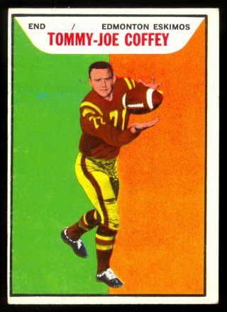 1965 Topps Cfl Football 33 Tommy Joe Coffey Ex,  Edmonton Eskimos Texas State