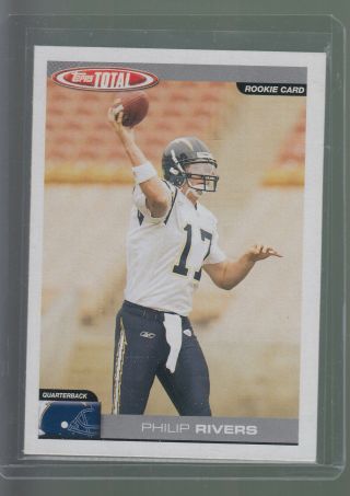 2004 Topps Total 331 Philip Rivers Rc Nc State Chargers Rookie Card