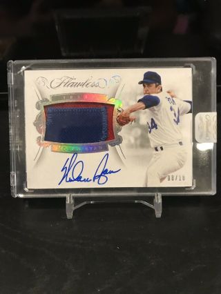 2018 Flawless Nolan Ryan On Card Auto 2 Color Patch Card Numbersd 8/10