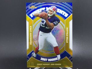 2007 Topps Finest Moments Marshawn Lynch Gold Refractor /50 Rookie Card Bills