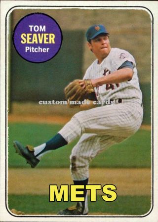 Custom Made Topps 1969 York Mets Tom Seaver Baseball Card.