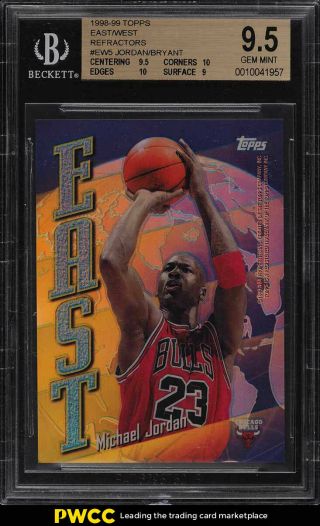 1998 Topps East West Refractor Michael Jordan Kobe Bryant Bgs 9.  5 Gem Mt (pwcc)