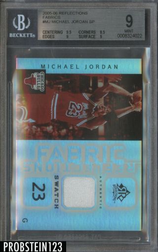 2005 - 06 Ud Reflections Michael Jordan Hof Jersey Chicago Bulls Bgs 9 W/ 9.  5
