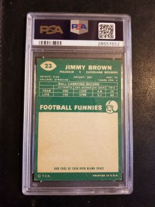 1960 Topps Football 23 Jim Brown Cleveland Browns HOF PSA 5 EX 2