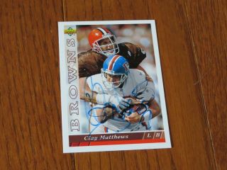 Clay Matthews Autographed Signed Card Cleveland Browns Upper Deck