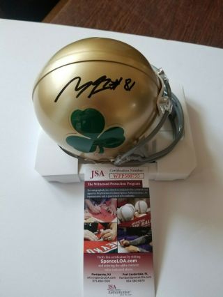 Miles Boykin Signed Autographed Notre Dame Shamrock Mini Helmet Jsa
