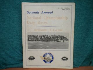 Indianapolis Raceway Park Nhra 1961 Program 7th Us National Champion Drag Races