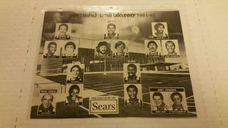 Portland Trail Blazers 1981 - 82 Sears Team Photo & Pencil Bag With Pencils & Pen 2