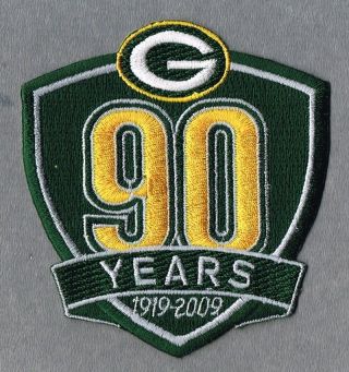 2009 Green Bay Packers Authentic 90th Anniversary Nfl Patch