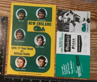 1976 - 77 England Whalers Wha Media Guide Yearbook & A Schedule (never Opened)