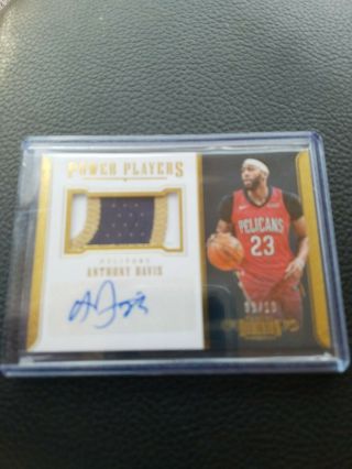 2017 - 18 Panini Dominion Power Players Anthony Davis 4 Color Patch Auto /10