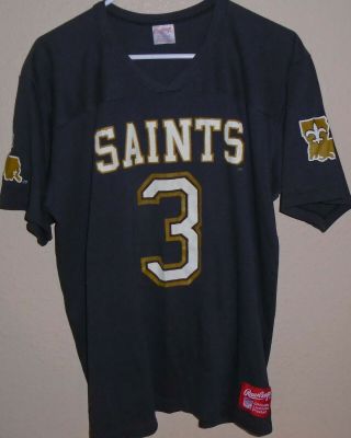 Vintage 1980s Orleans Saints Bobby Hebert Rawlings Jersey Xl