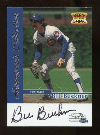 1999 Fleer Greats Of The Game Bill Buckner Autograph On Card Auto Signed