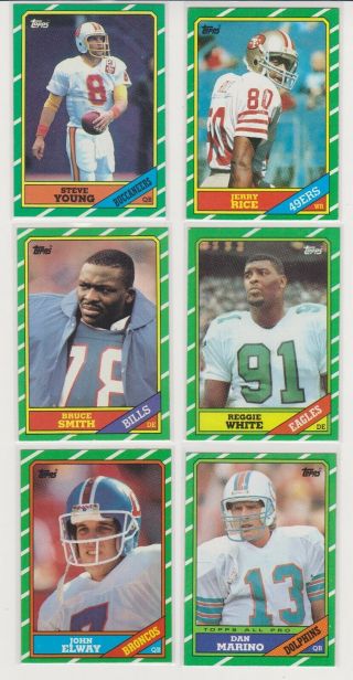 1986 Topps Football Cards Complete Set 1 - 396 - Jerry Rice Rc,  Young Rc Set