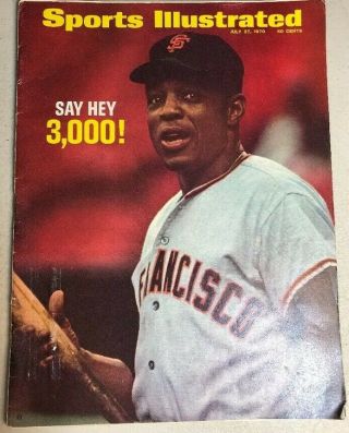 Willie Mays Say Hey 3,  000 Giants Sports Illustrated July 27 1970 Baseball Cover