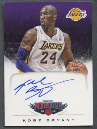 2012 - 13 Panini Marquee Kobe Bryant Los Angeles Lakers Auto