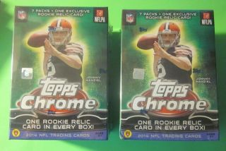 2014 Topps Chrome Football Blaster Box - With Relic (two Boxes)
