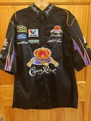 Matt Kenseth Crown Royal Black Nascar Roush Racing Crew Shirt Size L