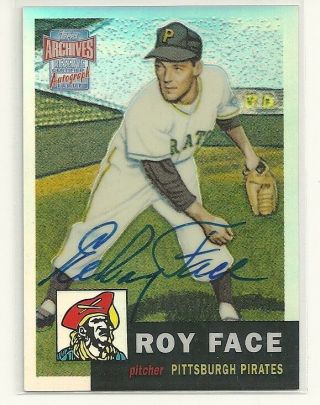 2001 Topps Archives Reserve Ara33 Roy Face Auto 1953 Rookie Reprint Pirates
