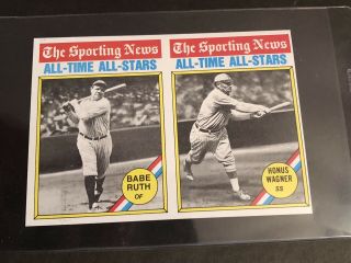 1976 Topps Sporting News Babe Ruth Honus Wagner Yankees Pirates Uncut Sheet