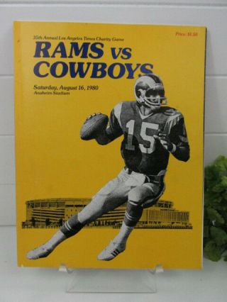 August 16,  1980 Rams Vs Cowboys Charity Gameday Program.  Los Angeles Times