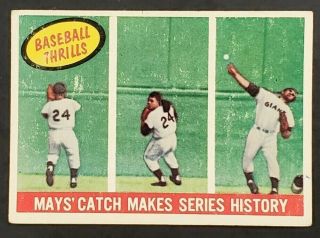 1959 Topps Baseball Card Willie Mays 464 Vg Range Crease Bv $80