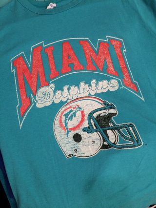 Vintage 80s 90s Miami Dolphins Champion T - shirt Nfl Football L 4