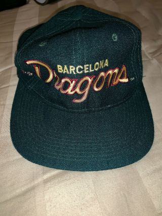 Barcelona Dragons Cap Hat World Football League Defunct Wfl Nfl Vintage Snapback