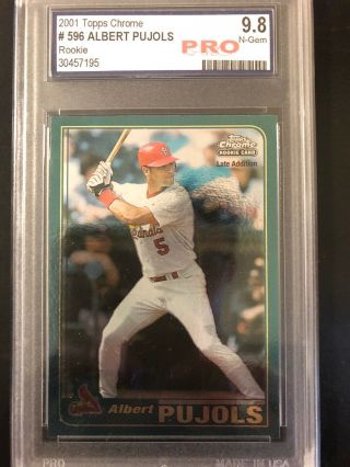 Albert Pujols 2001 Topps Chrome Rookie Card Rc 9.  8 Pro 2 Ws Rings 645 Hrs