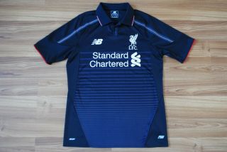 Size Small Liverpool Third Football Shirt Jersey 2015 - 2016 Black Trikot Camiseta